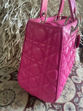 Pink quilted bag gold letters Heart Padlock Key Set, dior strap incl